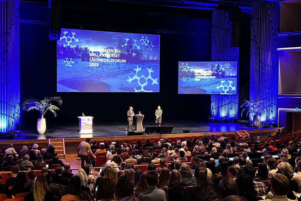 En bild på scenen vid Mellansvenskt läkemedelsforum