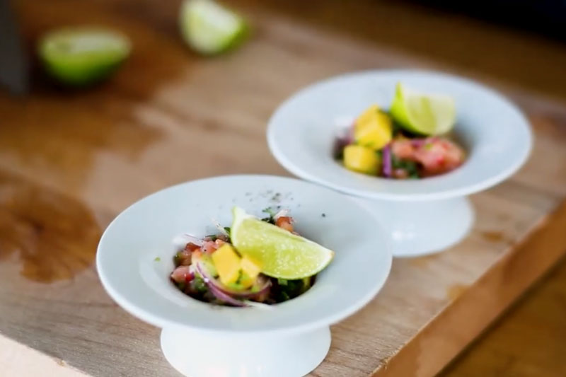 Ceviche upplagt i två skålar